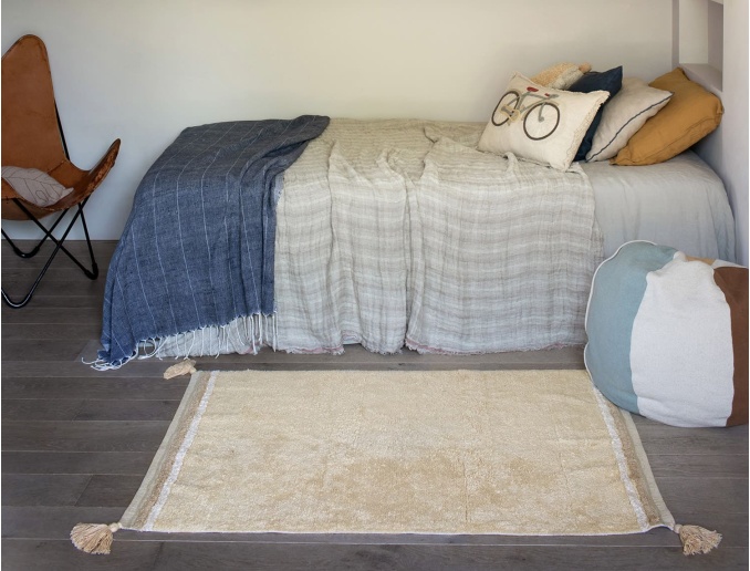 Tapis Bloom lavable en coton naturel