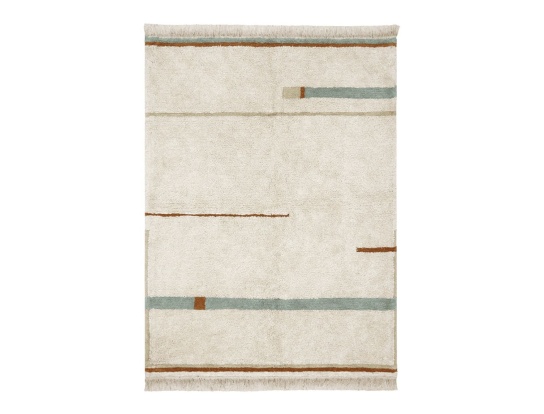 Rechthoekig machinewasbaar vintage tapijt in blauw