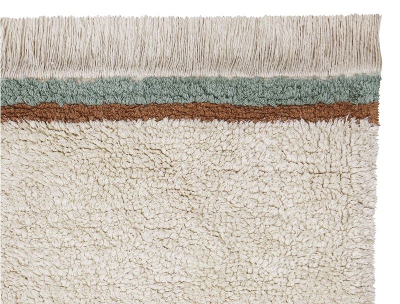 Tappeto rettangolare Vintage blu in cotone