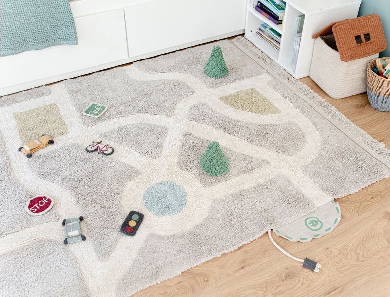 Washable Ecocity rug in soft natural cotton.