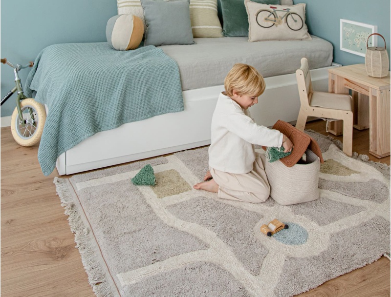 Ecocity washable natural cotton and recycled fiber rug