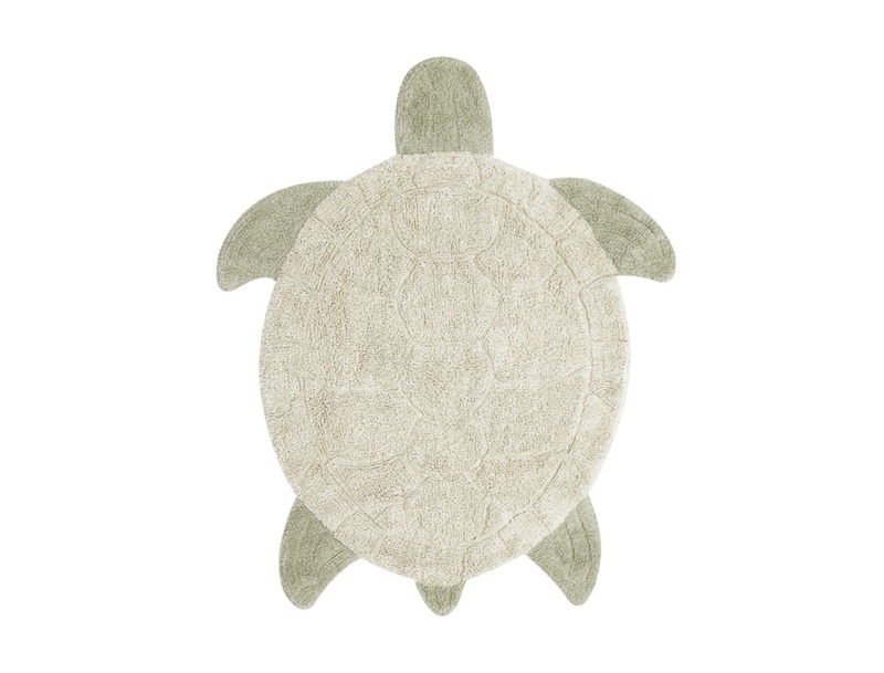 Recycled cotton turtle rug.