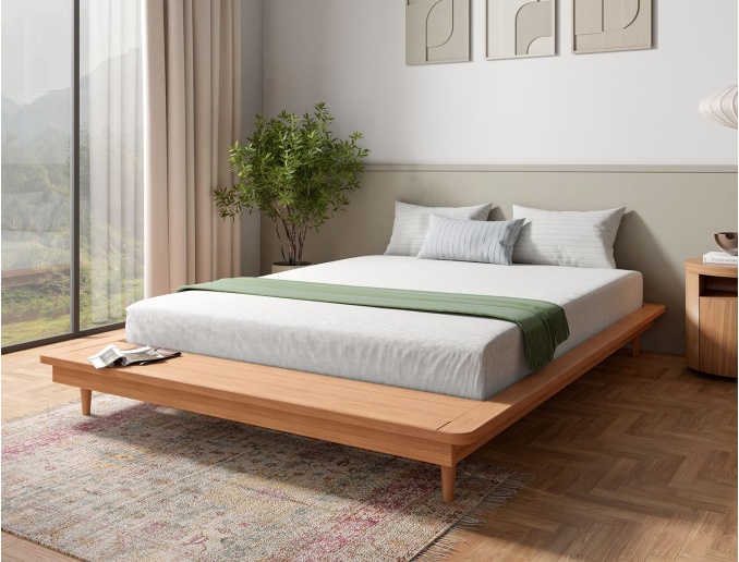 Lit deux places Orion 160x200 en bois massif.