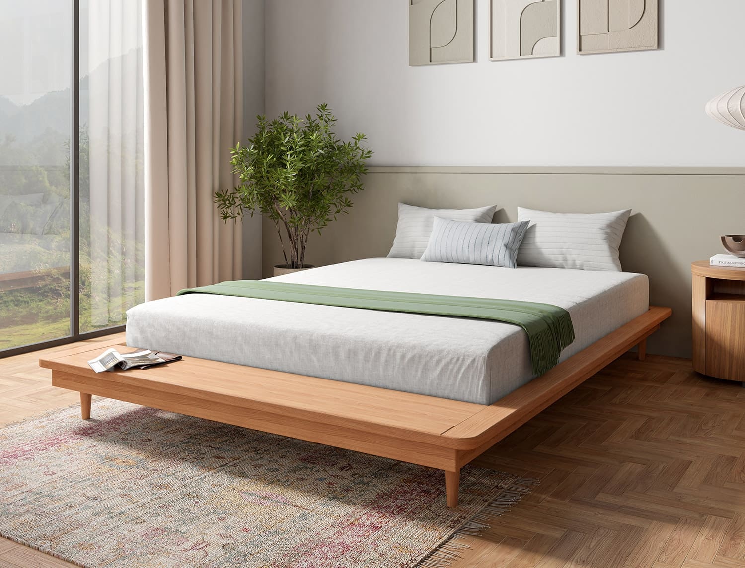 Lit futon en bois massif 160x200 Orion