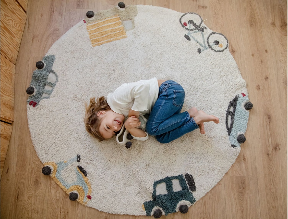 Tapis rond ludique pour enfant