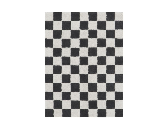 TAPIS NOIR COTON BIO LAVABLE