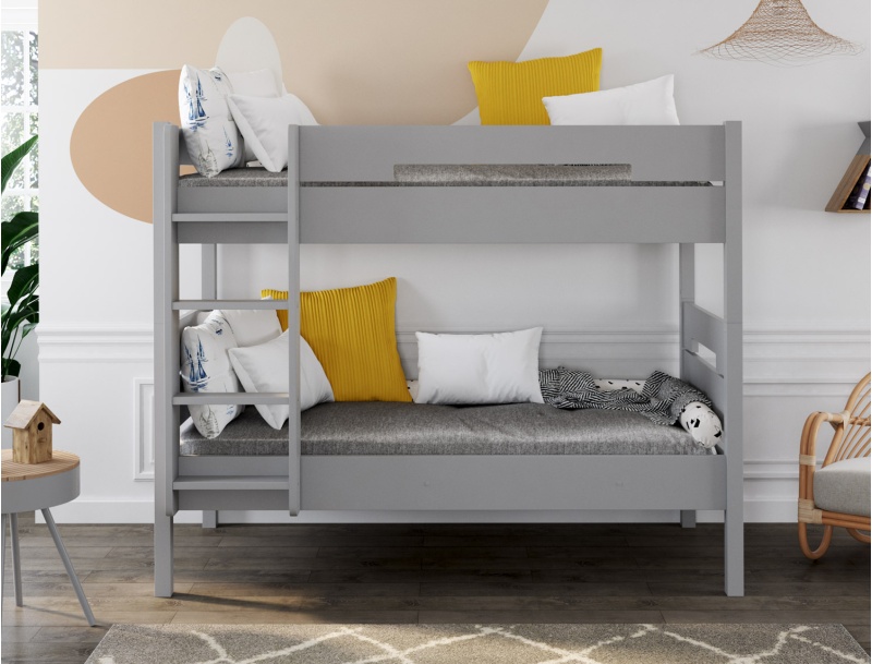 Lit superposé 90x190 séparable Gris flanelle Milo.