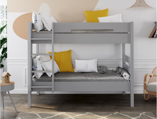 Lit superposé 90x190 séparable Gris flanelle Milo.