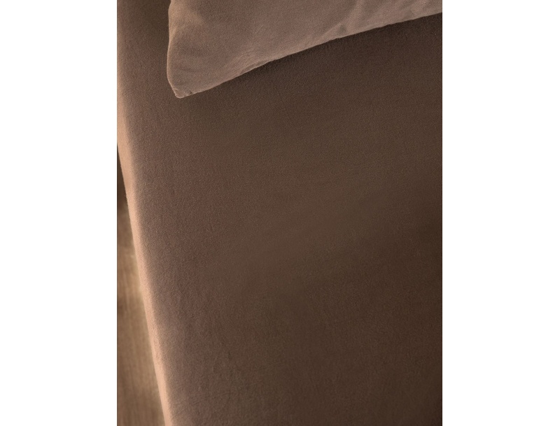 Drap housse Brun 90x190cm Satin de Coton Bio certifié GOTS