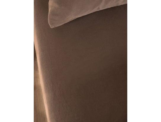 Spannbettlaken Braun 90x190cm Bio-Baumwollsatin GOTS-zertifiziert