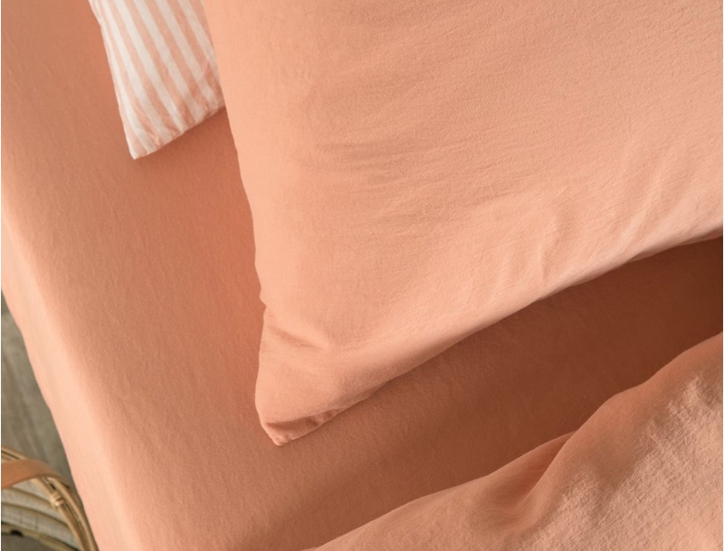 Bio-Baumwollsatin Spannbettlaken Peach 90x190cm GOTS-zertifiziert