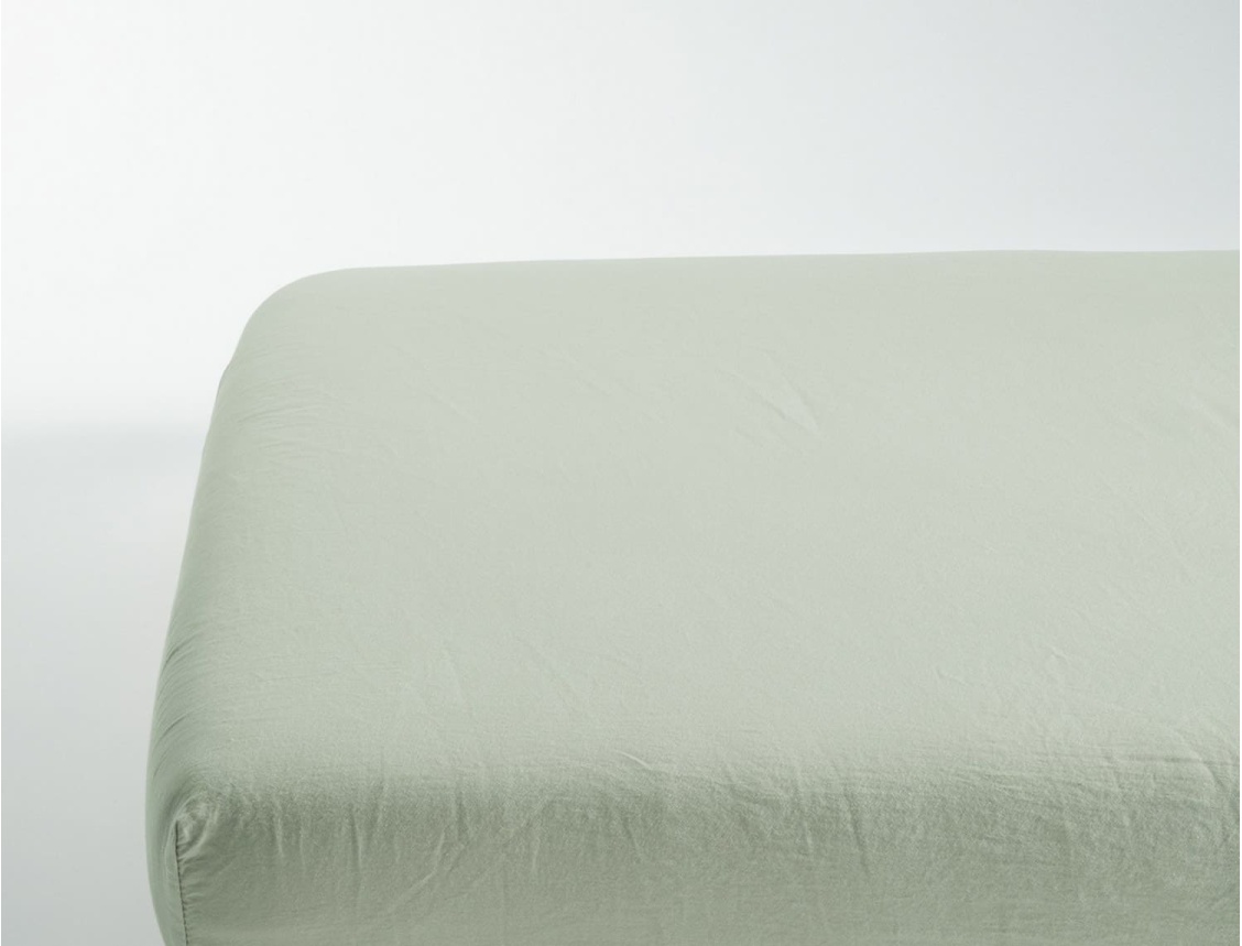 Drap housse tilleul 90x190 cm satin de coton bio
