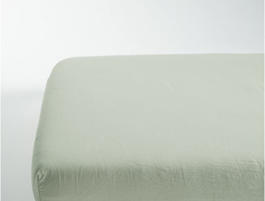 Spannbettlaken Lindgrün 90x190 cm Bio-Baumwollsatin