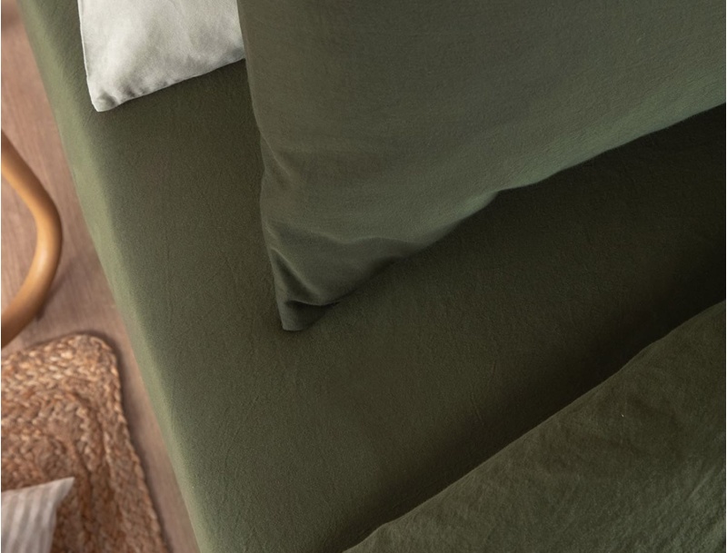 Drap housse cyprès 90x200 cm satin de coton bio