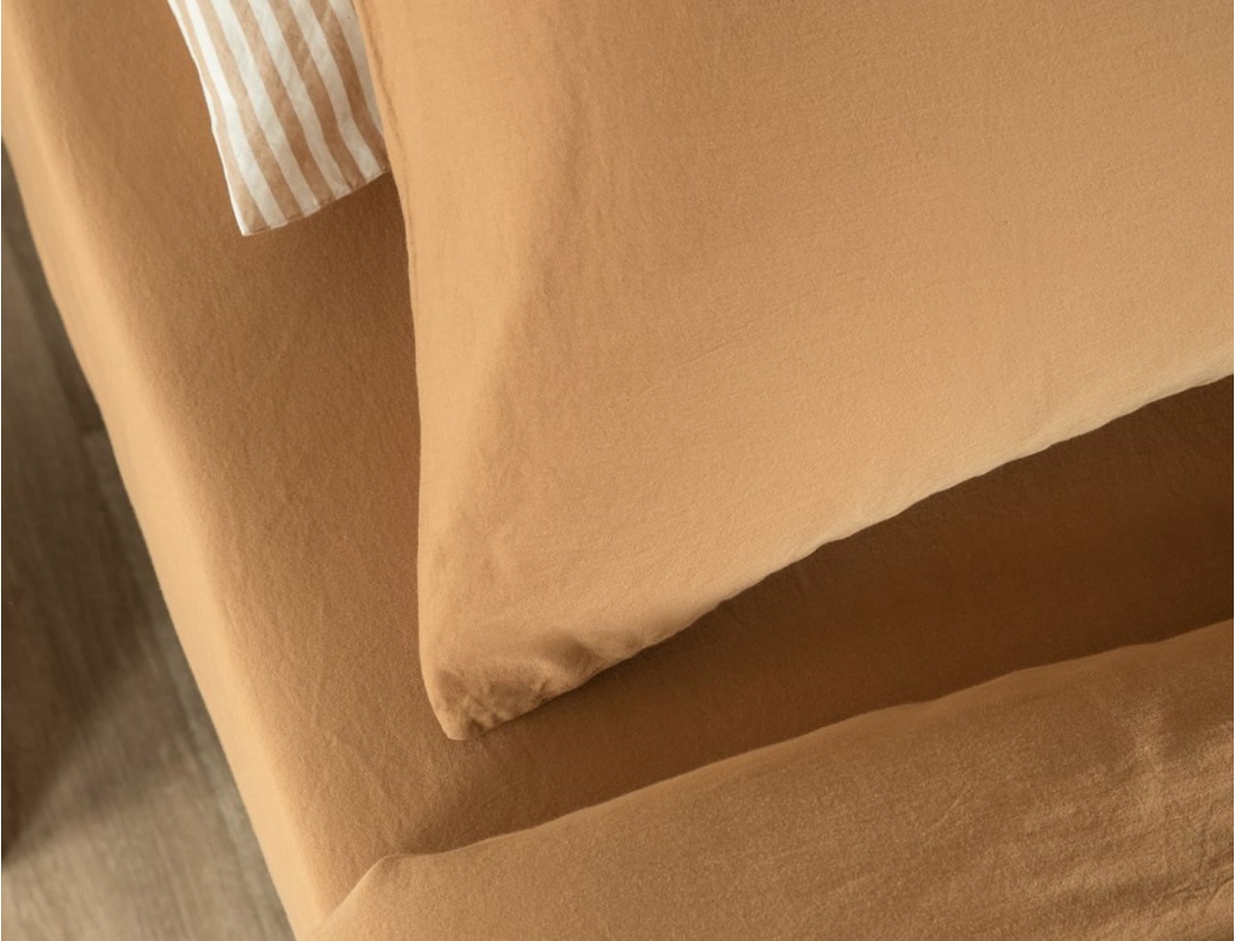 Spannbettlaken amber 90x200 cm Bio-Baumwollsatin