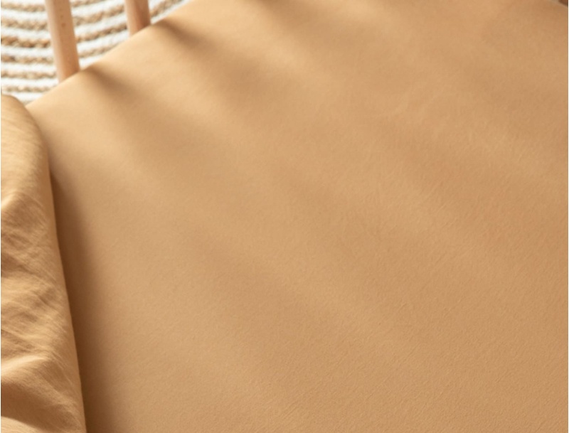 Drap housse bébé satin de coton ambre