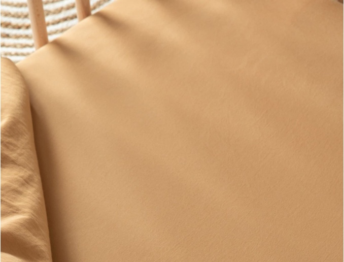 Baby fitted sheet cotton sateen amber