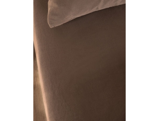Drap housse Brun Satin de coton bio lavé
