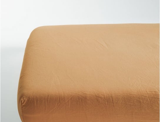 Sábana bajera Ambre 140x200 Satén de algodón orgánico lavado