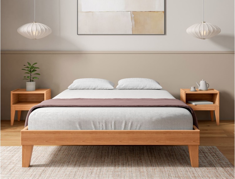 Solid beech bed 140x190 Baden