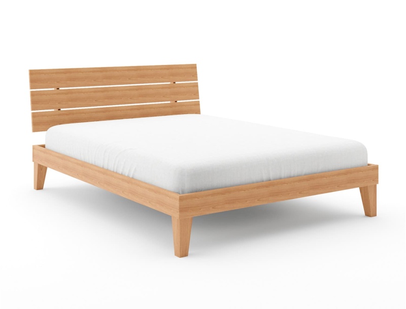 Lit 140x190 en bois massif avec tête de lit trio collection Baden