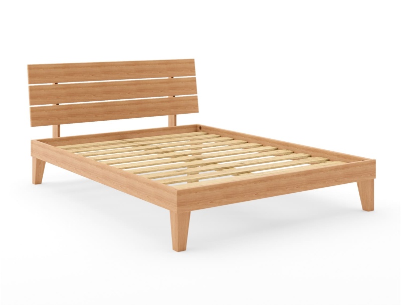 Bed 140x190 Baden met trio hoofdeinde en latten van massief grenenhout