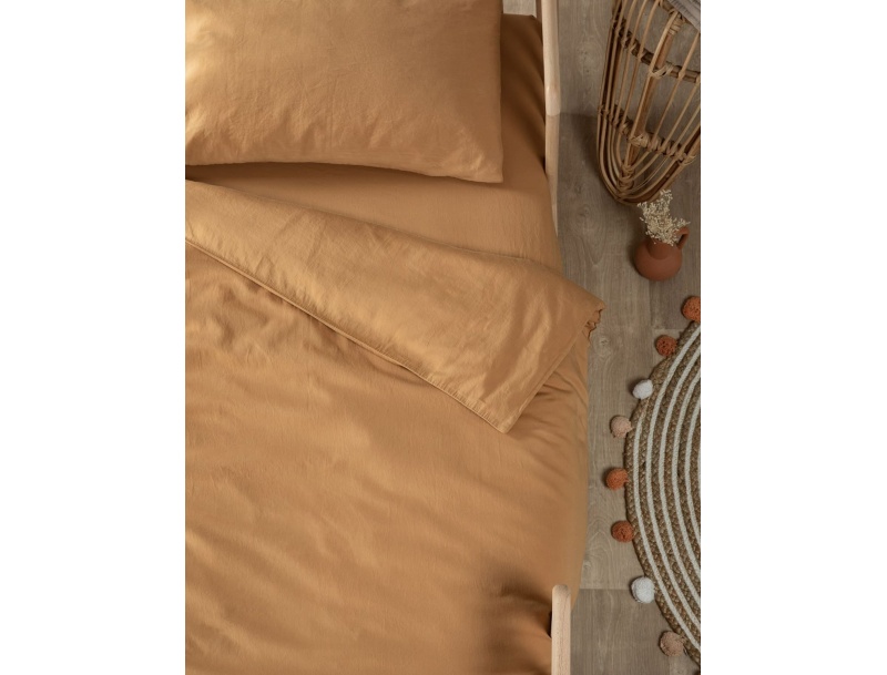 Bettbezug für Ambre Babybett aus gewaschenem Bio-Baumwollsatin