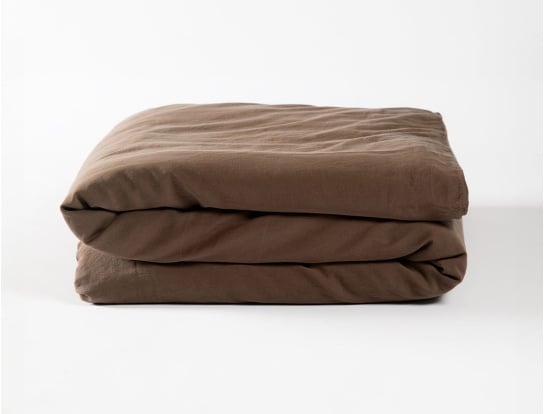Copripiumino per neonato in raso di cotone biologico lavato 100x140cm Marrone