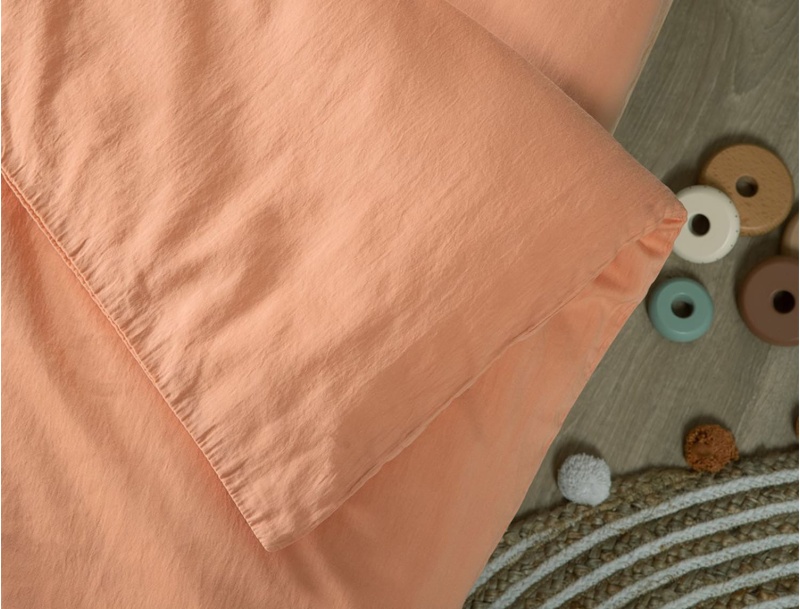 Peach duvet cover 100x140 for baby bed