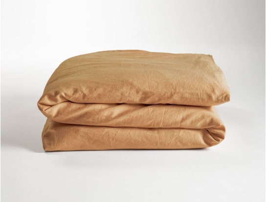 Housse de couette 140x200 satin de coton bio lavé Ambre