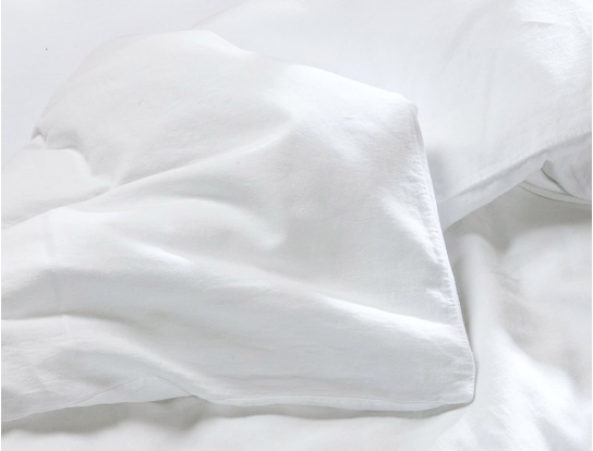 Housse de couette 140x200cm satin de coton bio GOTS Blanc craie