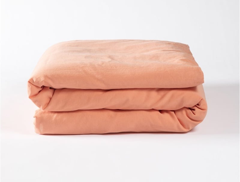 Bettbezug 140x200 gewaschene Bio-Baumwollsatin Peach