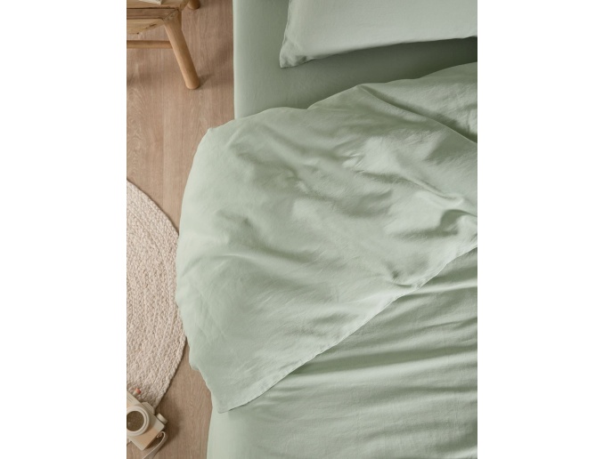 Housse de couette satin de coton bio 140x200 Tilleul