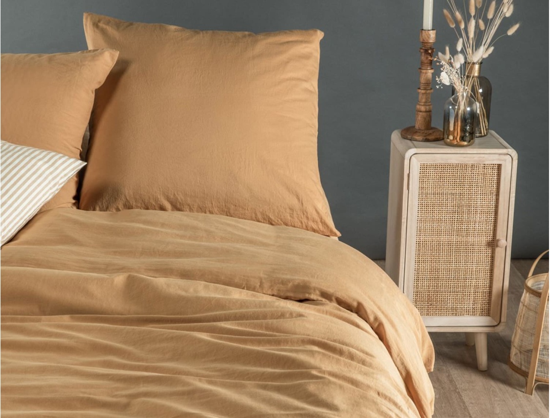 Housse de couette 240x220cm satin de coton bio GOTS Ambre