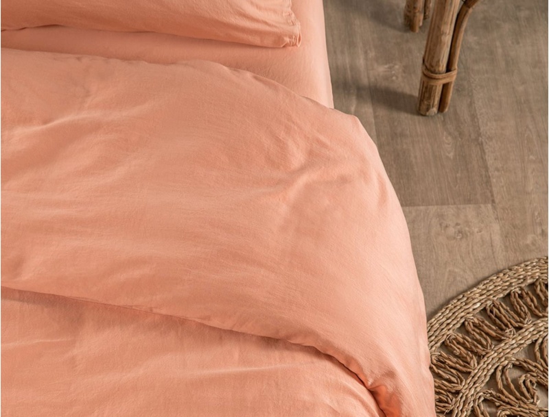 Bettbezug Peach aus Baumwollsatin
