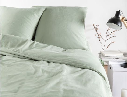 Housse de couette 240x220cm satin de coton bio GOTS Tilleul