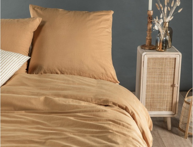 Bio-Baumwollsatin GOTS Bettbezug 260x240cm Ambre