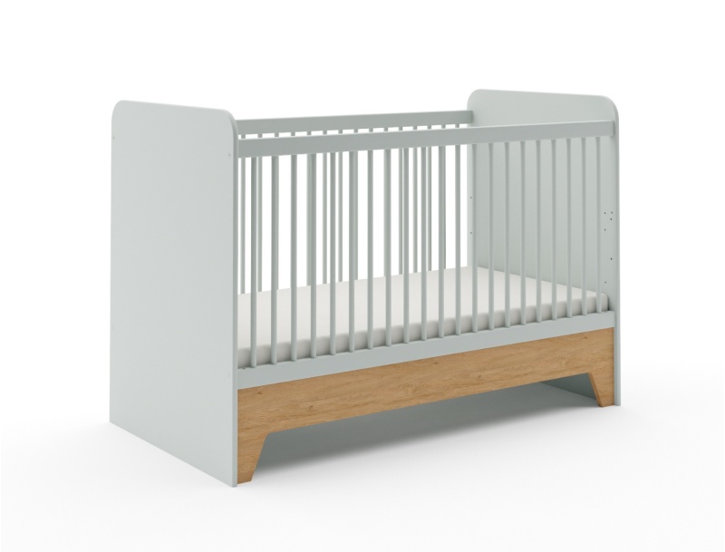 Babybett 70x140 mit verstellbarem Lattenrost Calisson Salbeigrün