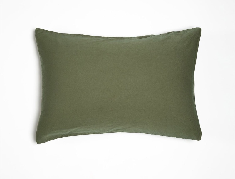 Federa per cuscino 40x60 Cipresso in raso di cotone biologico lavato