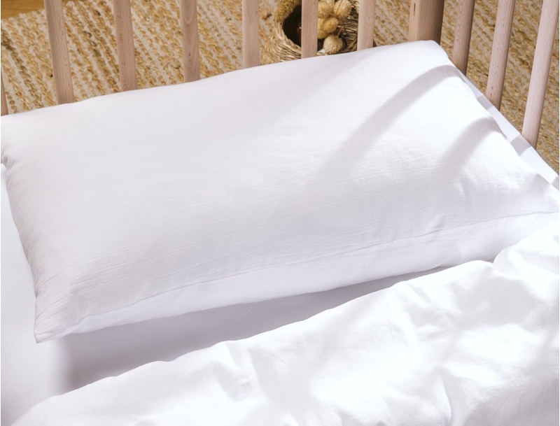 Funda de almohada para bebé 40x60cm 120 hilos Blanco tiza