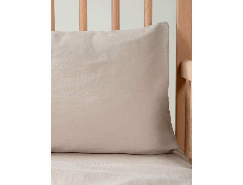 Funda de almohada bebé Lino satén de algodón orgánico certificado GOTS