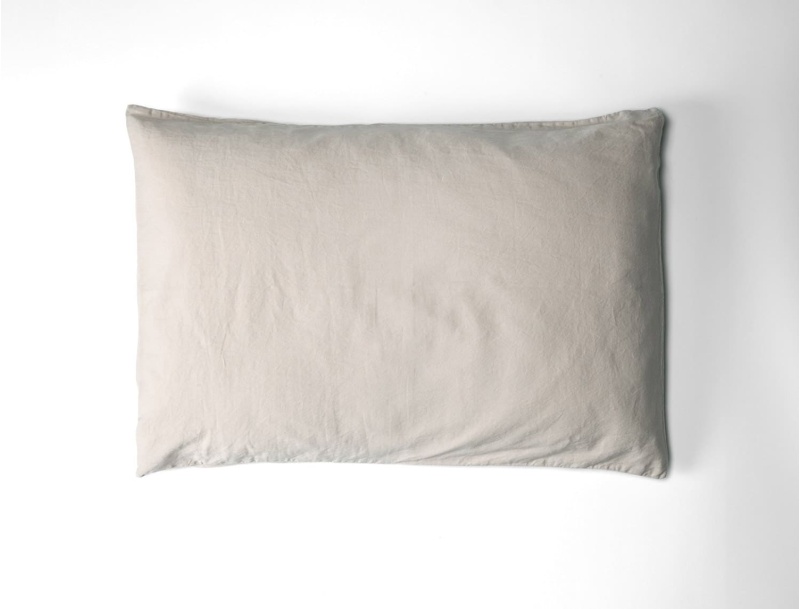 Kissenbezug 40x60 Gewaschener Bio-Baumwollsatin mit Leinen