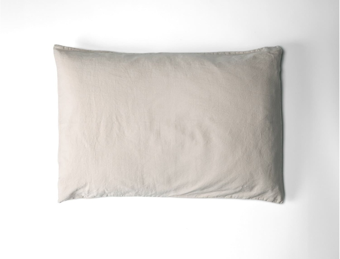 Taie oreiller 40x60 Lin satin de coton bio lavé