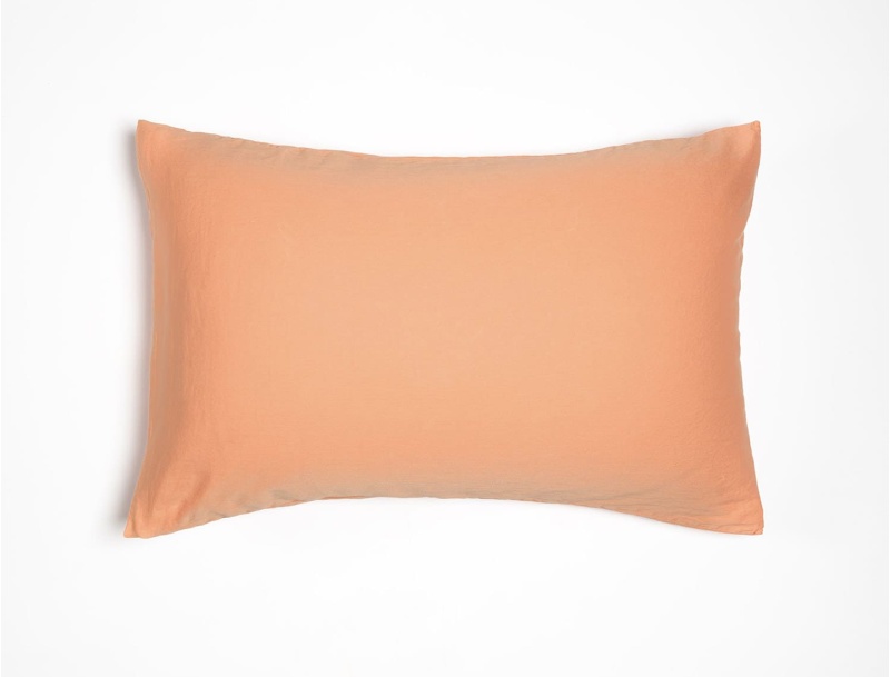 Kussensloop 40x60 Peach gewassen biologisch katoensatijn