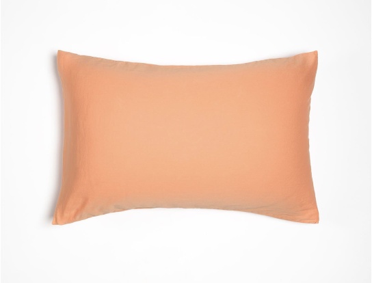 Funda de almohada 40x60 Peach de satén de algodón orgánico lavado