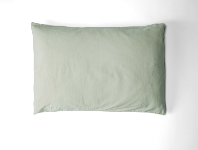 Pillowcase 40x60 Lime tree washed organic cotton sateen