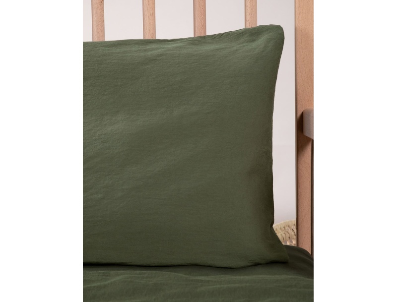 Funda de almohada para bebé Cyprès de satén de algodón orgánico certificado GOTS