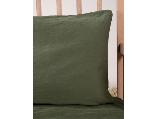 Funda de almohada para bebé Cyprès de satén de algodón orgánico certificado GOTS