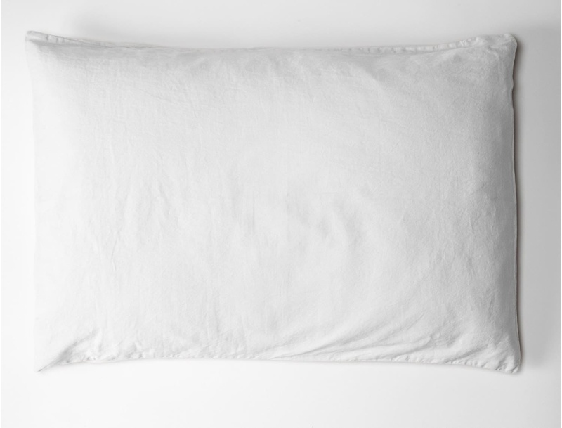 Federa per cuscino 50x70 cm Bianco gesso in Raso di Cotone Bio lavato