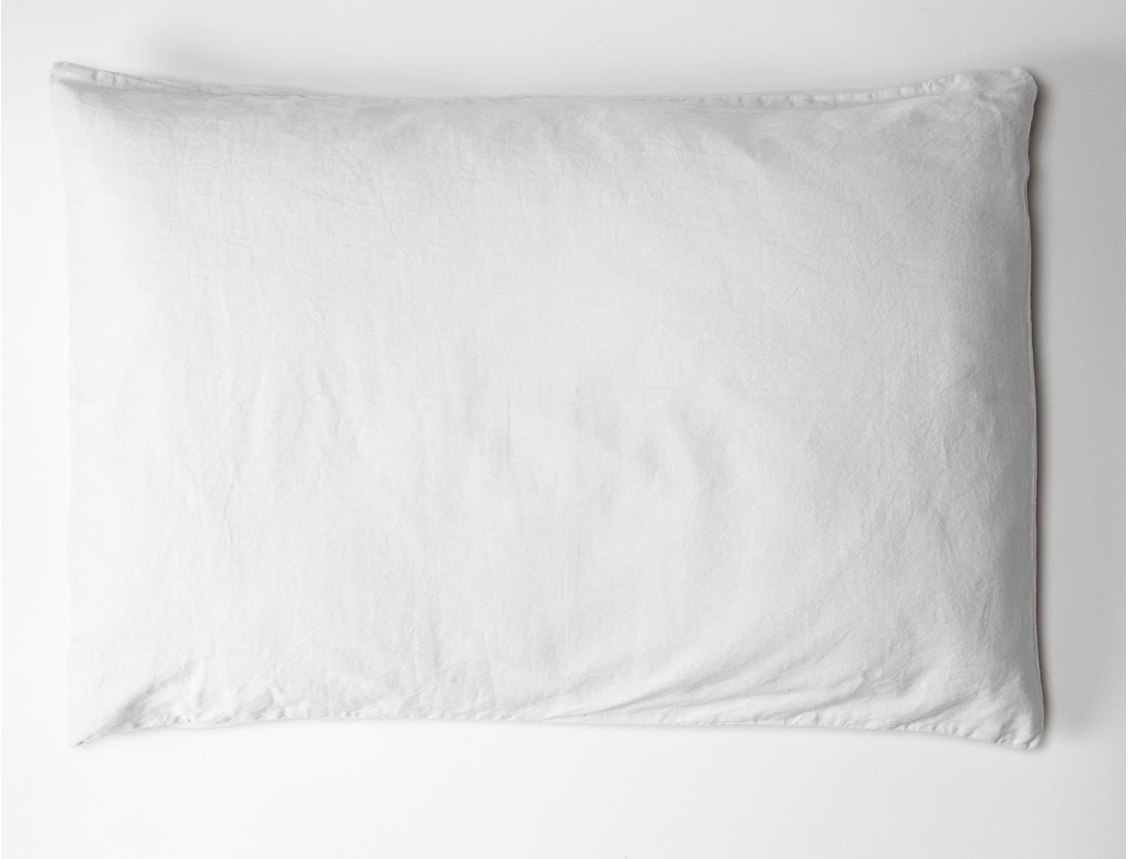 Federa per cuscino 50x70 cm Bianco gesso in Raso di Cotone Bio lavato
